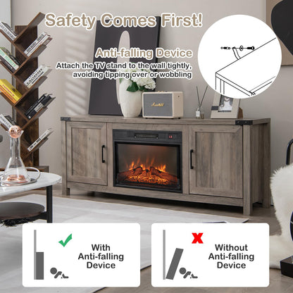 GOFLAME Fireplace TV Stand for TVs Up to 70 Inches with Electric Fireplace and Remote Control