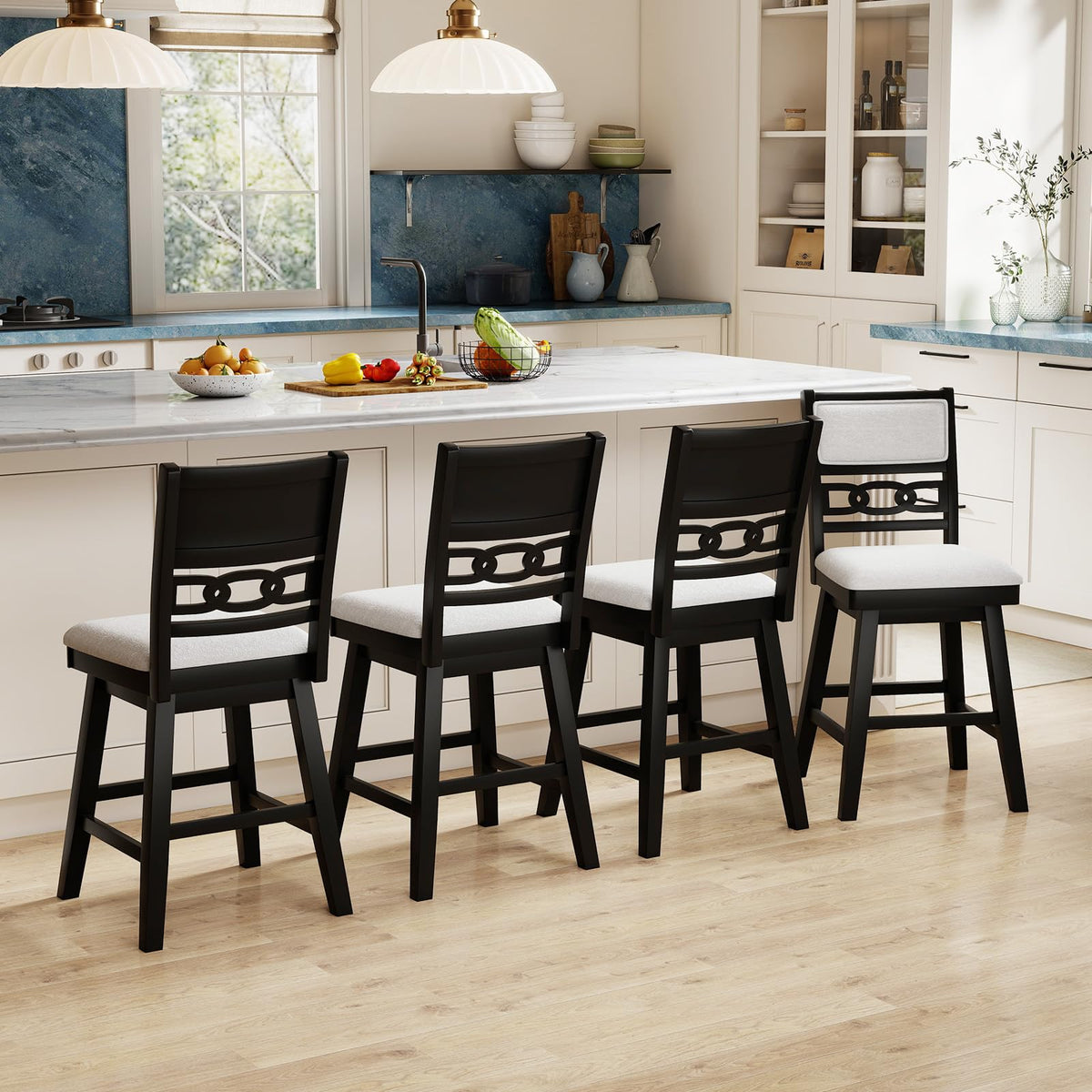 Goflame 25" Bar Stools Set of 2/4 Modern Counter Height Tall Chairs