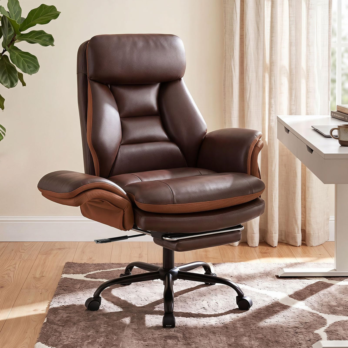 Goflame Big & Tall Office Chair with Adjustable Armrest