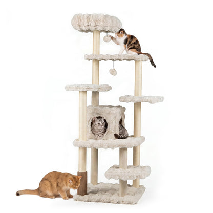 Multi-level Cat Tree with Top Perch & Cozy Condo