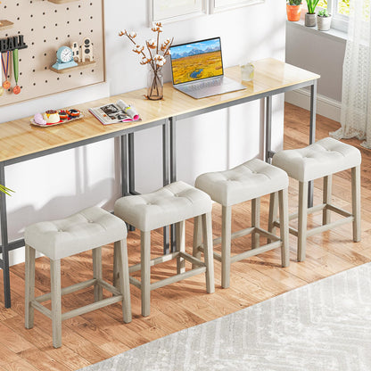 Goflame 24" Bar Stools Set of 2/4, Upholstered Counter Height Saddle Bar Stools