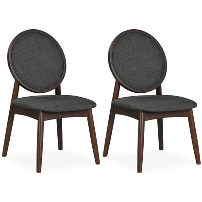 Goflame Set of 2/4 Upholstered Linen Fabric Kitchen Side Chairs with Padded Seat