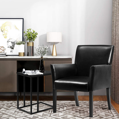 Goflame Reception Guest Chairs and C-Shaped End Table 3Pcs Set
