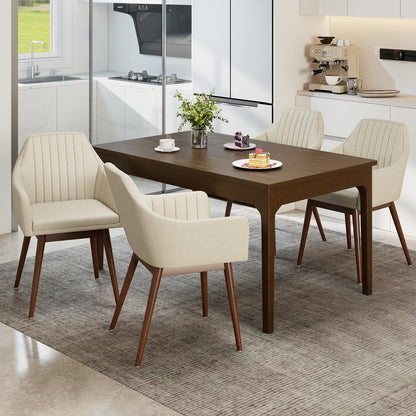 Goflame Upholstered Dining Chairs Set of 2/4 Mid Century Kitchen Chairs with Wrap-Around Backrest
