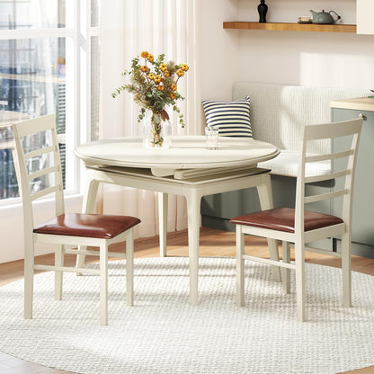 Goflame PU Leather Upholstered Kitchen Chair with Rubber Wood Frame