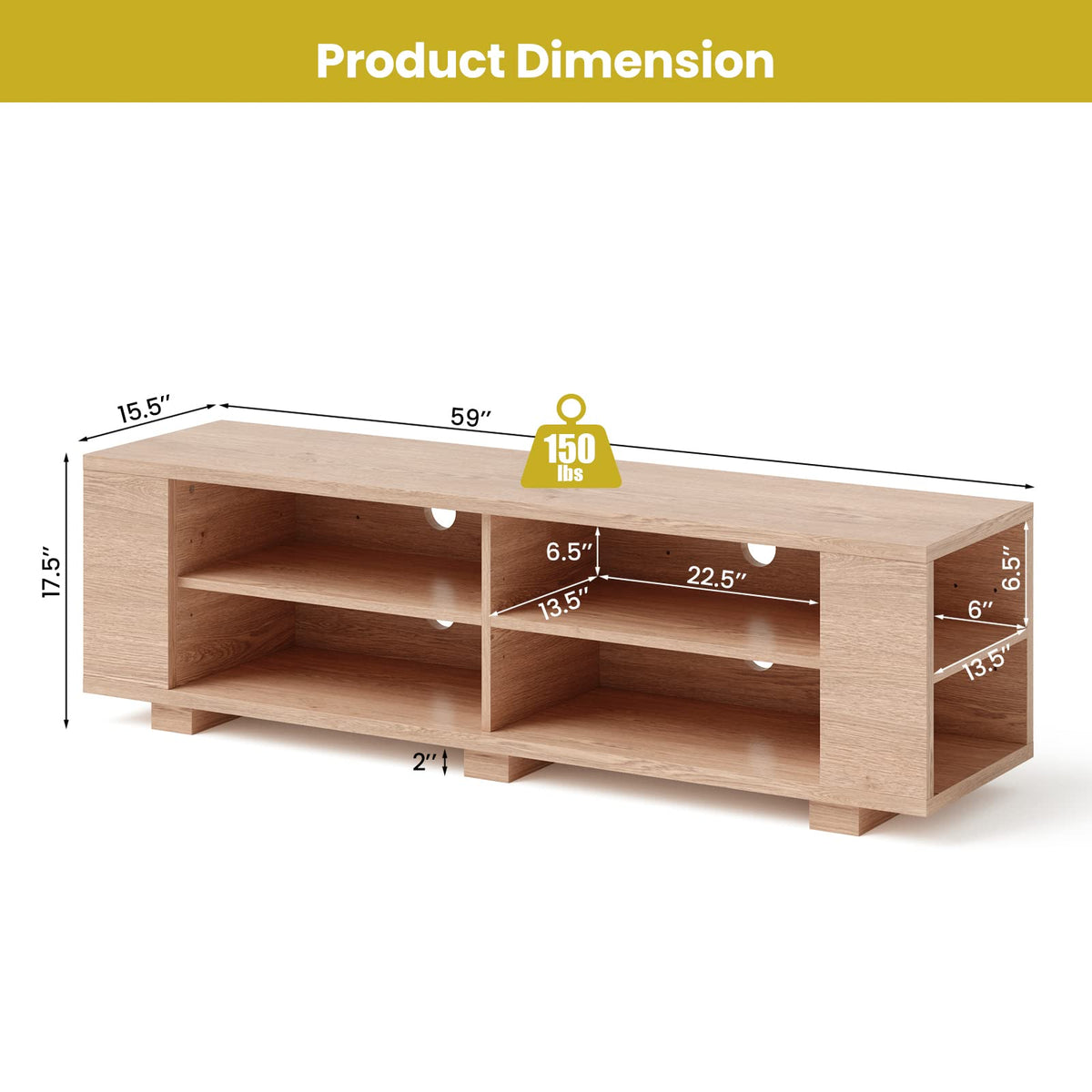 Goflame TV Stand Entertainment Center - Farmhouse Television Table up to 65 Inches TVs, 7 Colors
