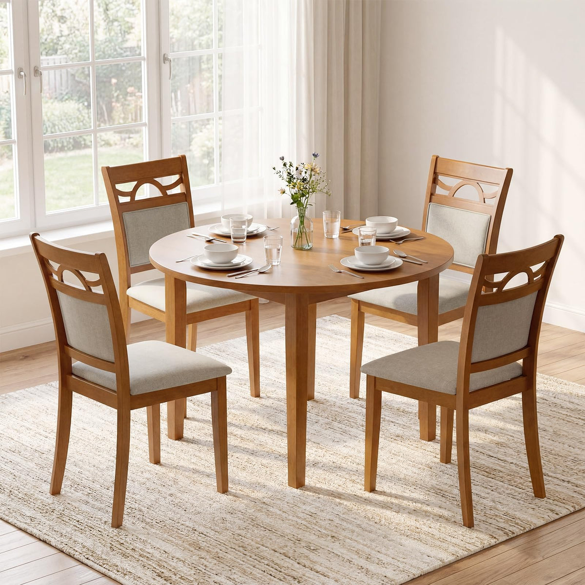 Goflame Wooden Dining Chairs Set of 2/4 for Dining Room