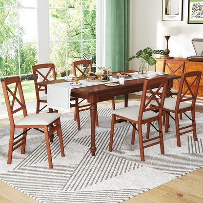 Goflame Folding Dining Chairs Set of 2/4, Modern Kitchen Chairs w/Padded Seat & Cross Backrest
