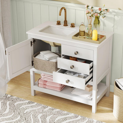 Goflame Bathroom Vanity with Ceramic Sink