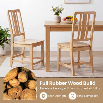 Goflame Rubber Wood Kitchen Chairs with Hollowed Backrest