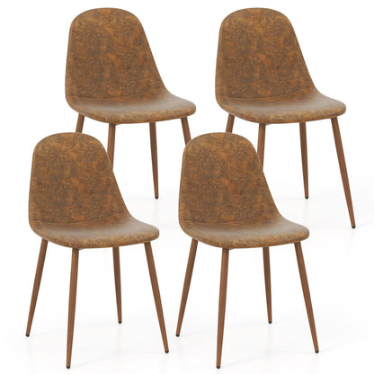 Goflame Upholstered Dining Chairs Set of 4 PU Leather Kitchen Side Chairs w/Padded Seats