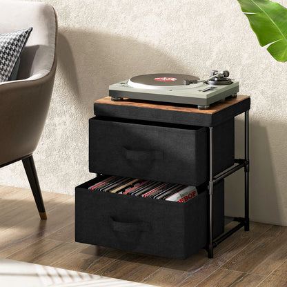 Goflame Nightstand Set of 2 with 2 Fabric Drawers