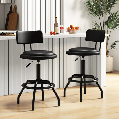 Goflame Swivel Bar Stools Set of 1/2/3/4, 24.5"-29" Height Adjustable Counter Height Chairs w/Back