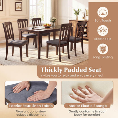 Goflame Rubber Wood Dining Room Chairs with Comfortable Backrest & Padded Seat
