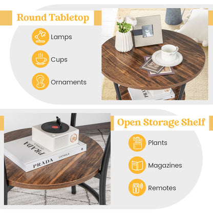 Goflame Round End Table Set