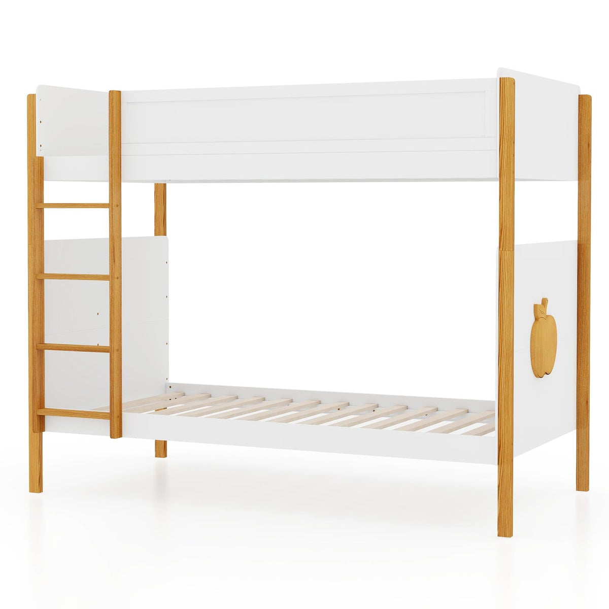 Goflame Wood Twin Over Twin Bunk Bed