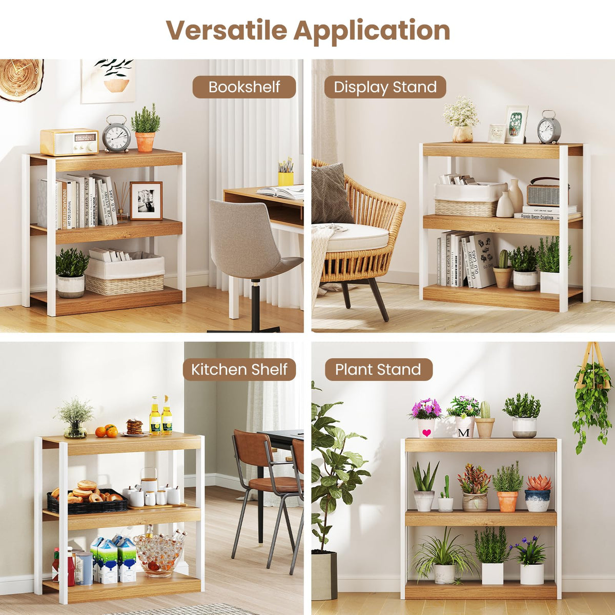Goflame 3 Tier Bookshelf