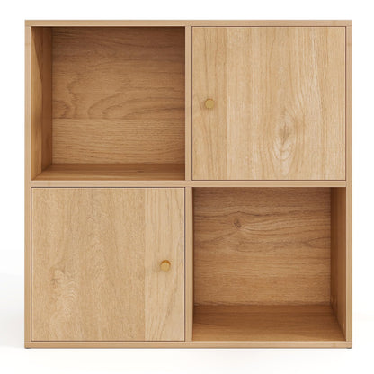 Goflame 4 Cube Bookcase | 2-Tier Freestanding Book Shelf with Open Compartments