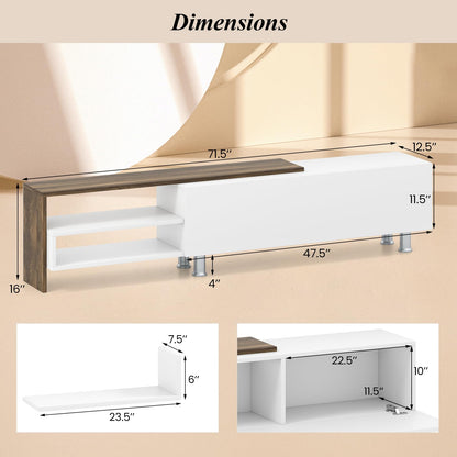 Goflame 80 Inch TV Stand and 2 Floating Shelves Set