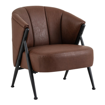 Goflame Mid Century Modern Accent Chair w/Curved Backrest & Wide Seat