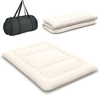 Goflame Japanese Floor Mattress Futon Mattress, Roll Up Mattress Tatami Mat with Washable Cover and Carry Bag