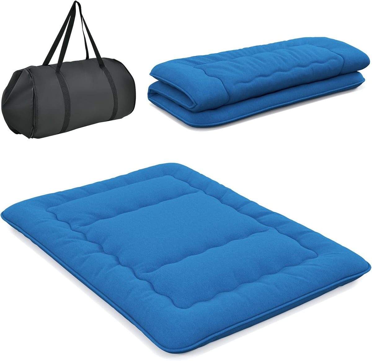 Goflame Japanese Floor Mattress Futon Mattress, Roll Up Mattress Tatami Mat with Washable Cover and Carry Bag