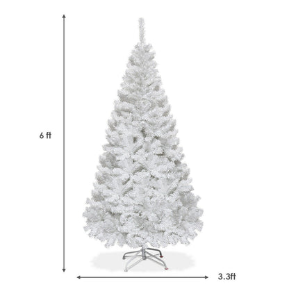 White Christmas Tree with Solid Metal Legs Perfect for Holiday Indoor and Outdoor Decoration