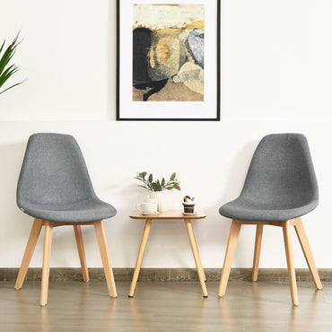 Goflame Set of 2 or 4 Modern Fabric Dining Chairs, Upholstered Accent Chair, Grey