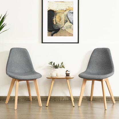 Goflame Set of 2 or 4 Modern Fabric Dining Chairs, Upholstered Accent Chair, Grey
