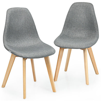 Goflame Set of 2 or 4 Modern Fabric Dining Chairs, Upholstered Accent Chair, Grey