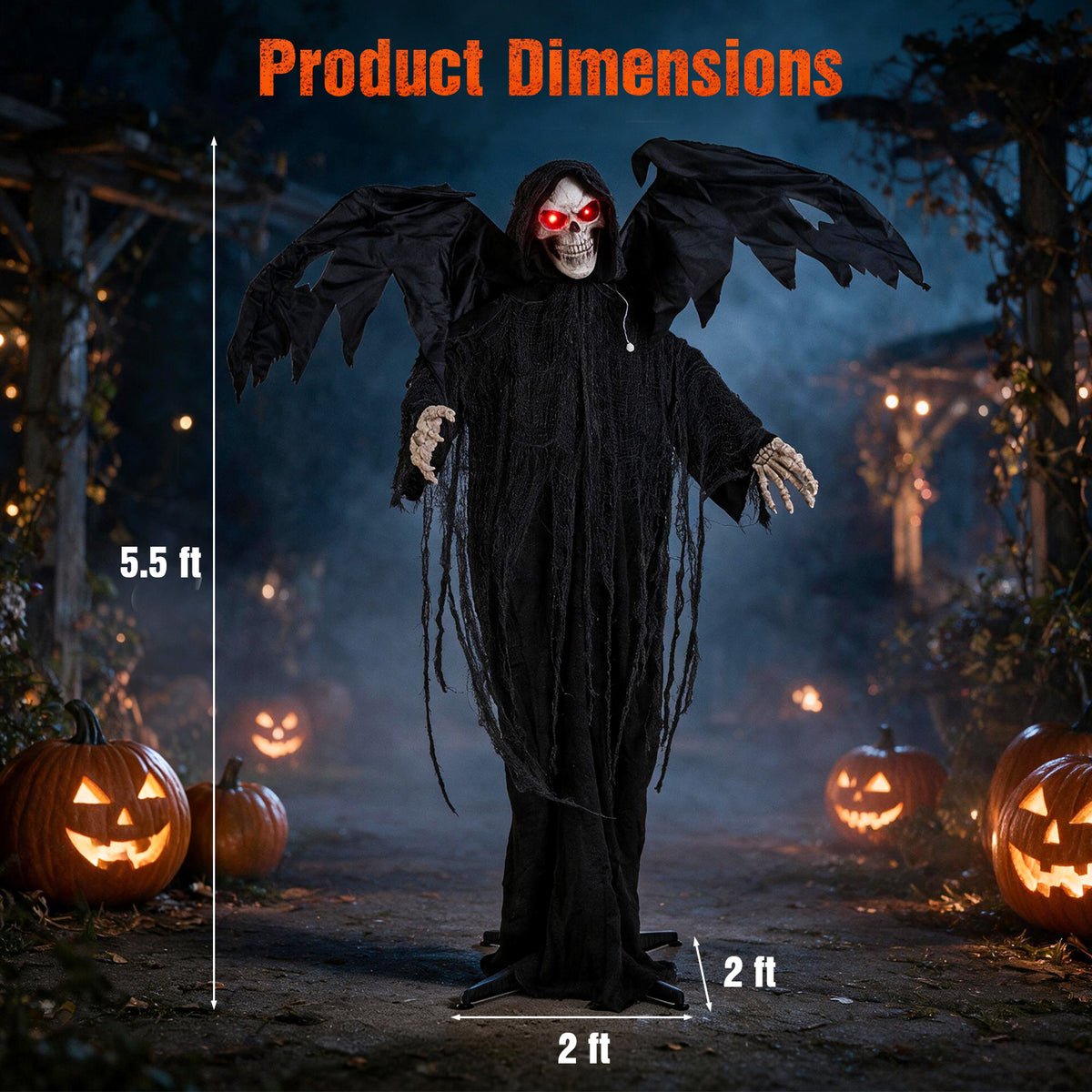 Halloween Standing Grim Reaper, Outdoor Life Size Animatronics