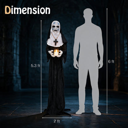 5.3 FT/160 CM Animated Nun Halloween Decoration