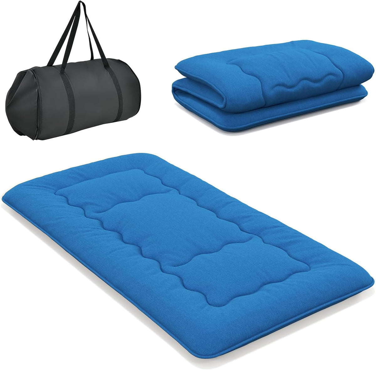 Goflame Japanese Floor Mattress Futon Mattress, Roll Up Mattress Tatami Mat with Washable Cover and Carry Bag