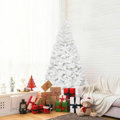 White Christmas Tree with Solid Metal Legs Perfect for Holiday Indoor and Outdoor Decoration